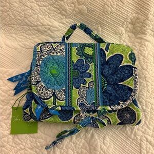 Vera Bradley Floral Blue and Green Cosmetic Bag
